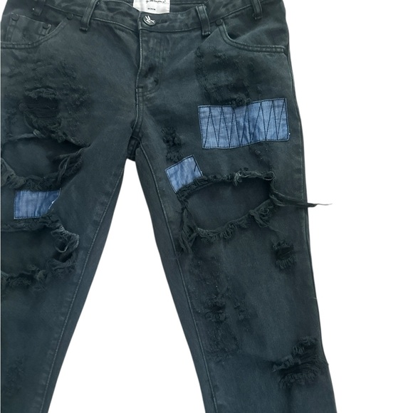 One by One Teaspoon Trash Freebirds Fox Women’s Black Low Rise Slim Jeans Sz 29 - Picture 8 of 12